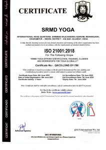 SRMD Yoga accredited with ISO 9001: 2018